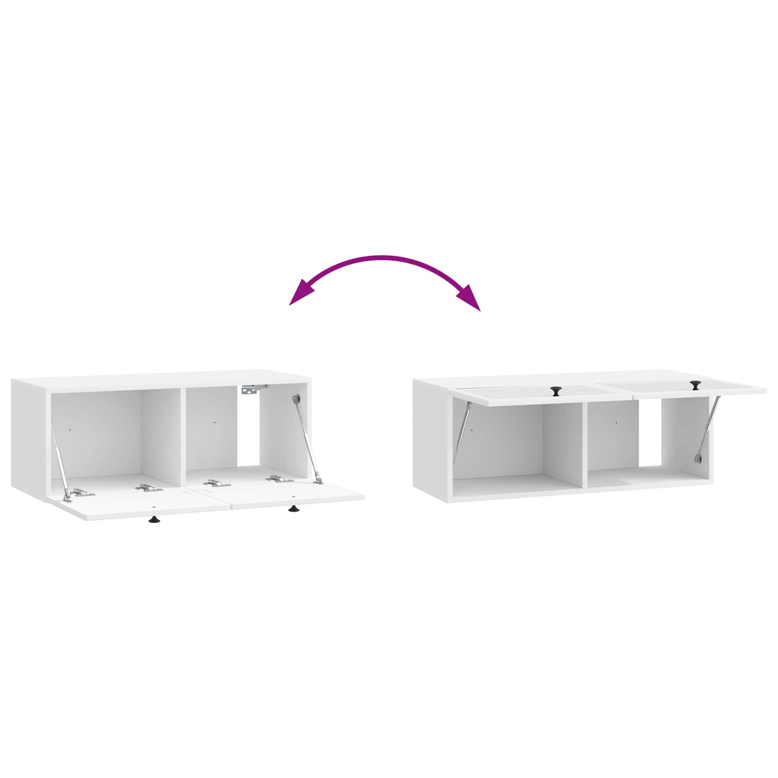 Sieninė TV spintelė Itin blizgi balta 78,5 x 31 x 30 cm