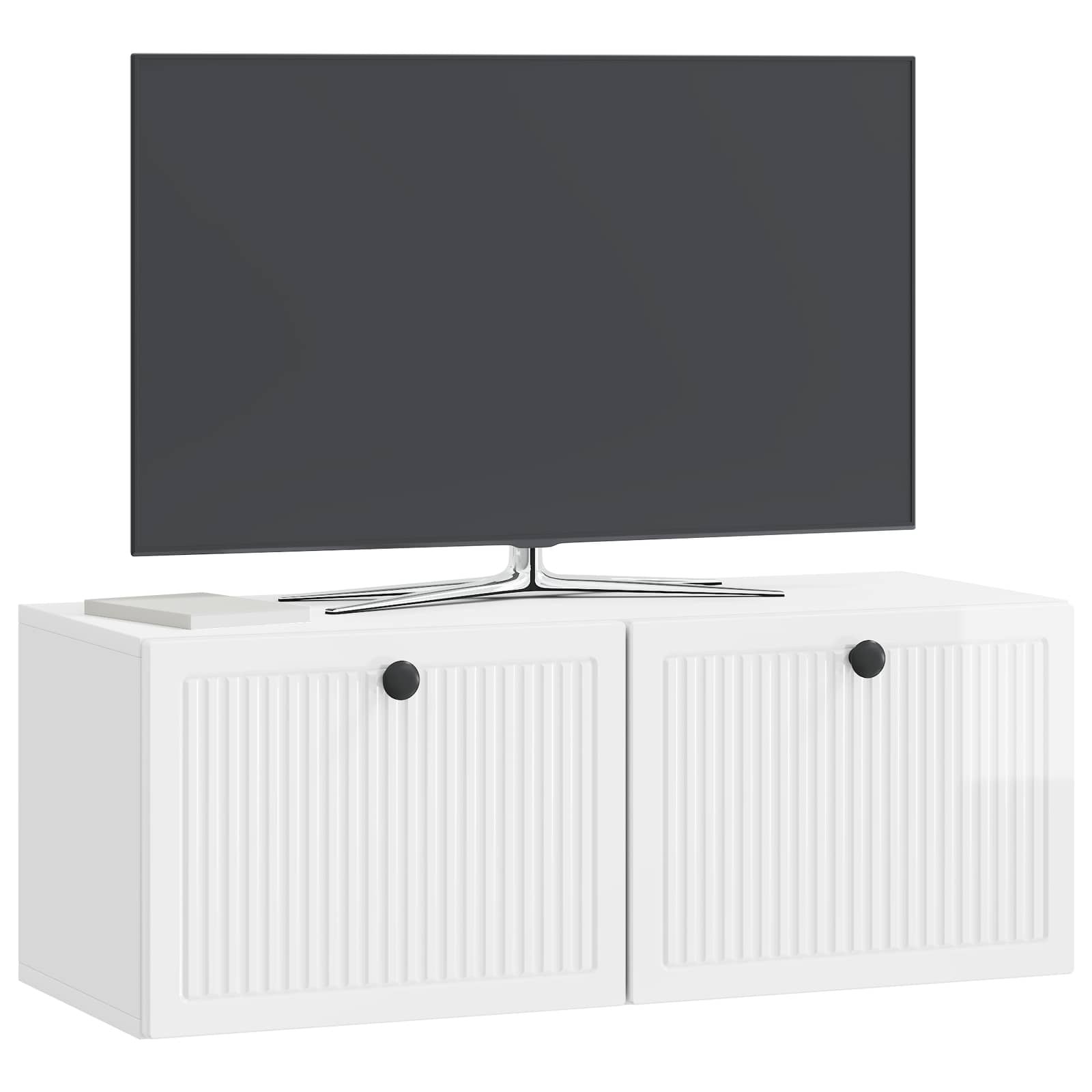 Sieninė TV spintelė Itin blizgi balta 78,5 x 31 x 30 cm