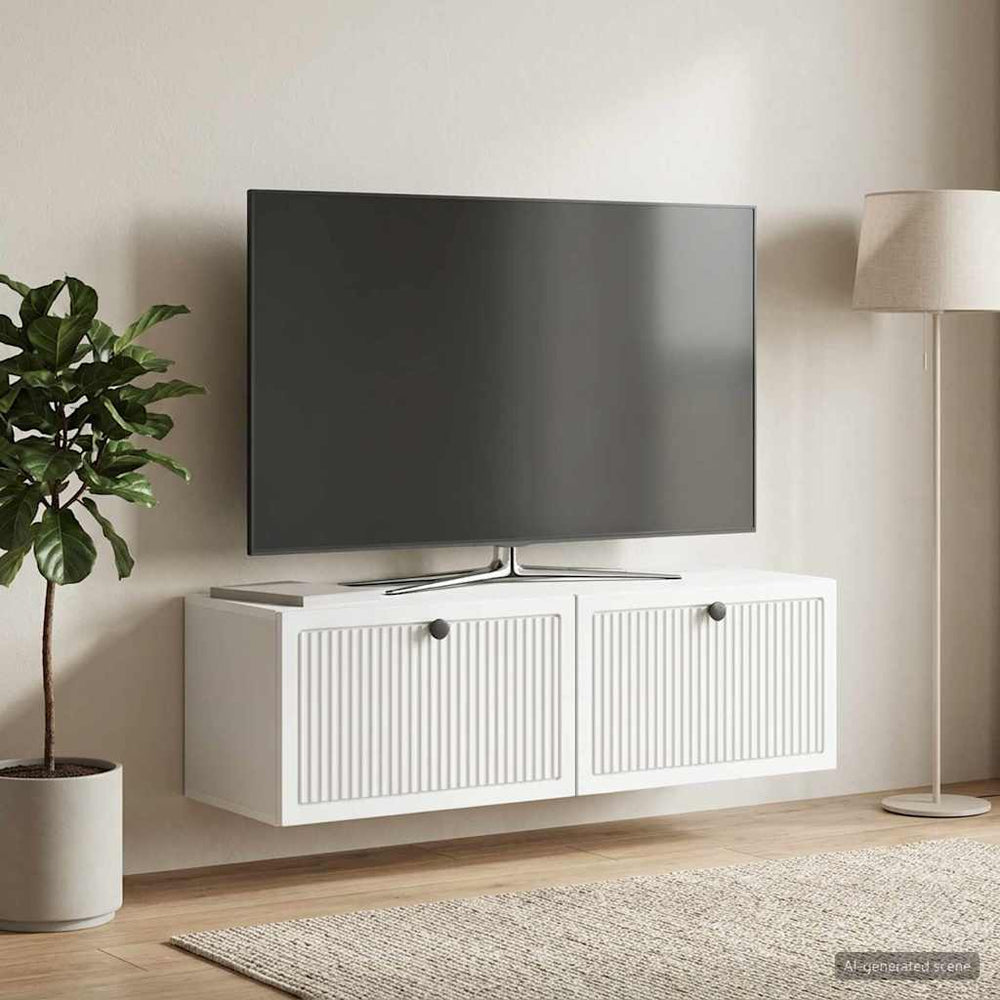 Sieninė TV spintelė Balta 98 x 31 x 30 cm Apdirbta mediena