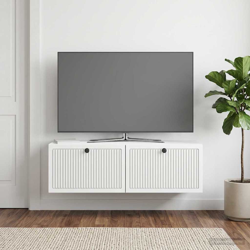 Sieninė TV spintelė Balta 98 x 31 x 30 cm Apdirbta mediena
