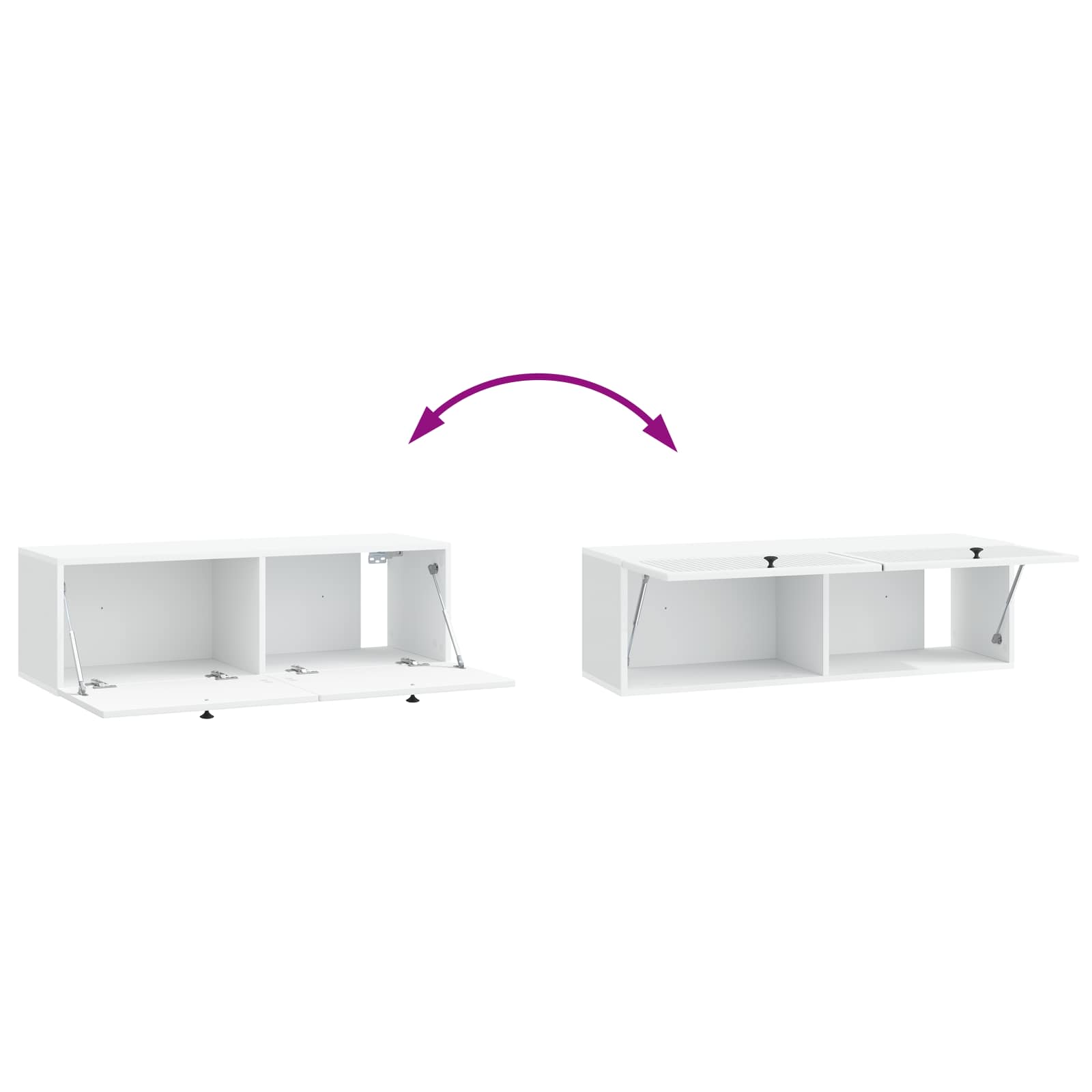 Sieninė TV spintelė Balta 98 x 31 x 30 cm Apdirbta mediena