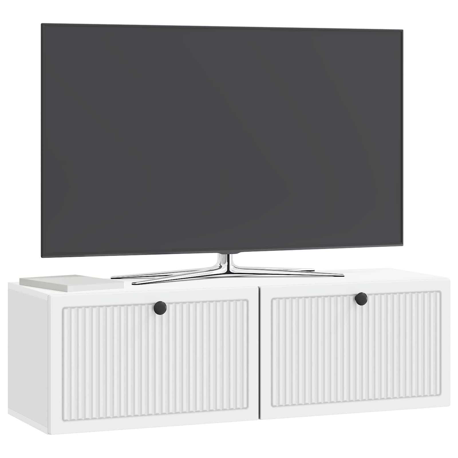 Sieninė TV spintelė Balta 98 x 31 x 30 cm Apdirbta mediena