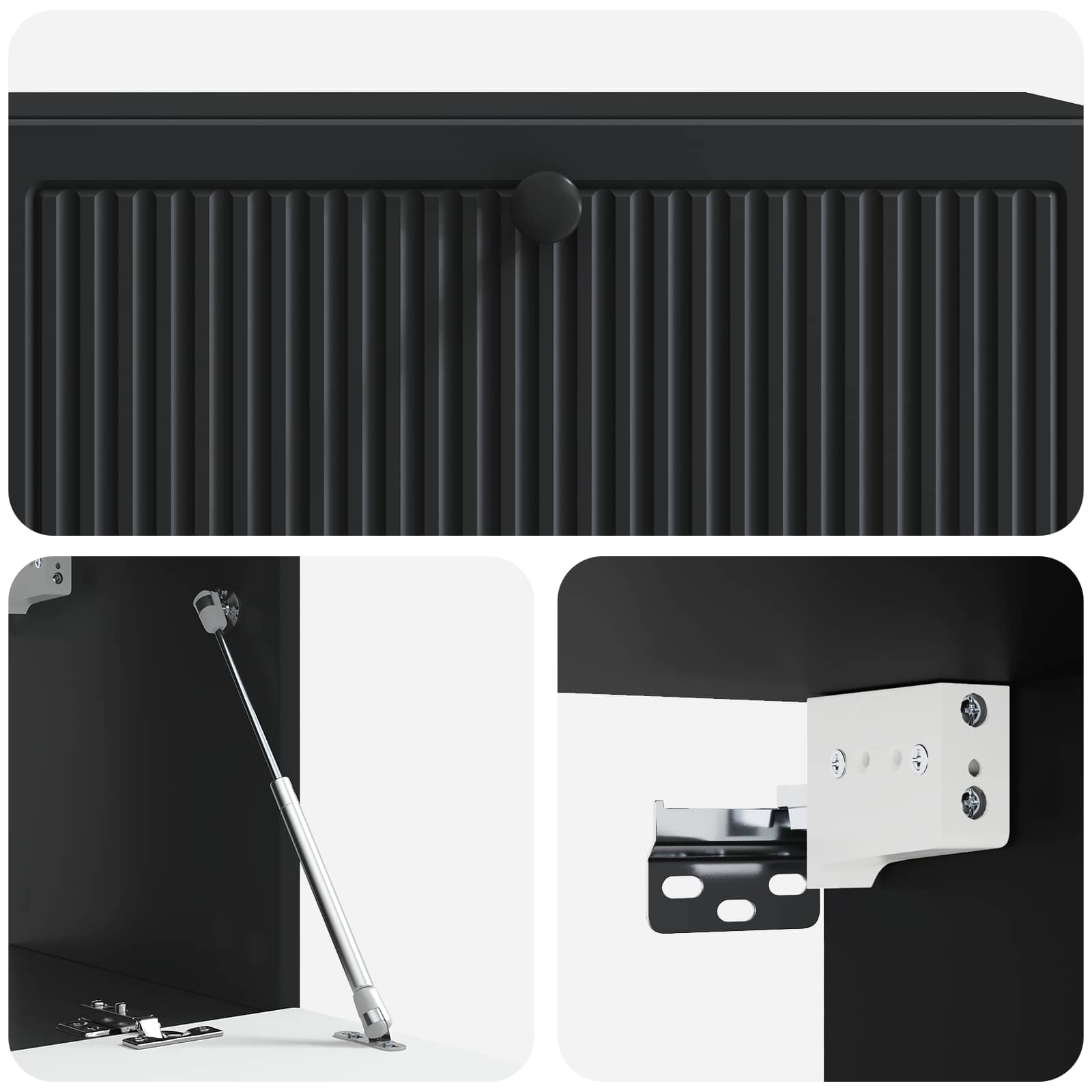 Sieninė TV spintelė Juoda 98 x 31 x 30 cm Apdirbta mediena