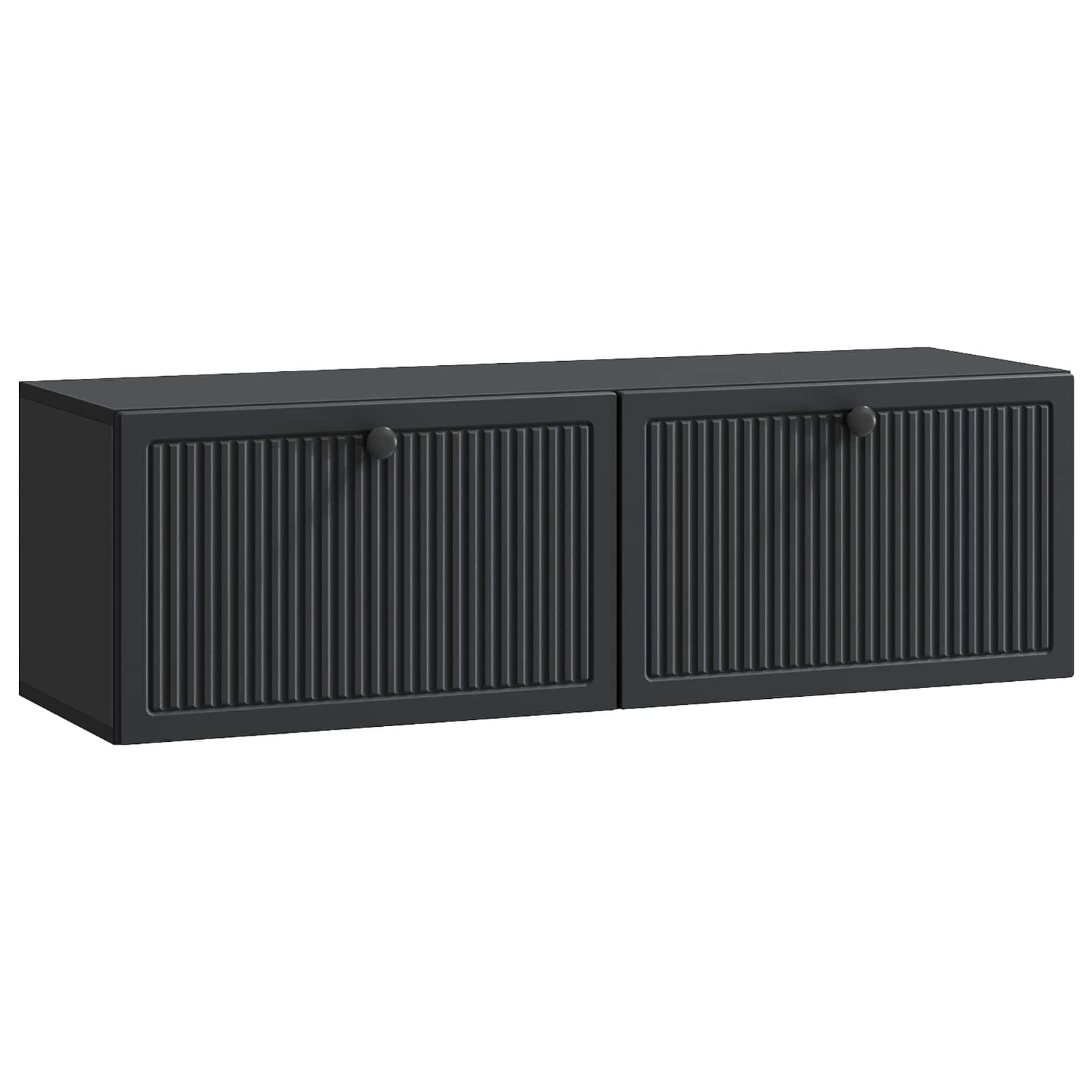 Sieninė TV spintelė Juoda 98 x 31 x 30 cm Apdirbta mediena