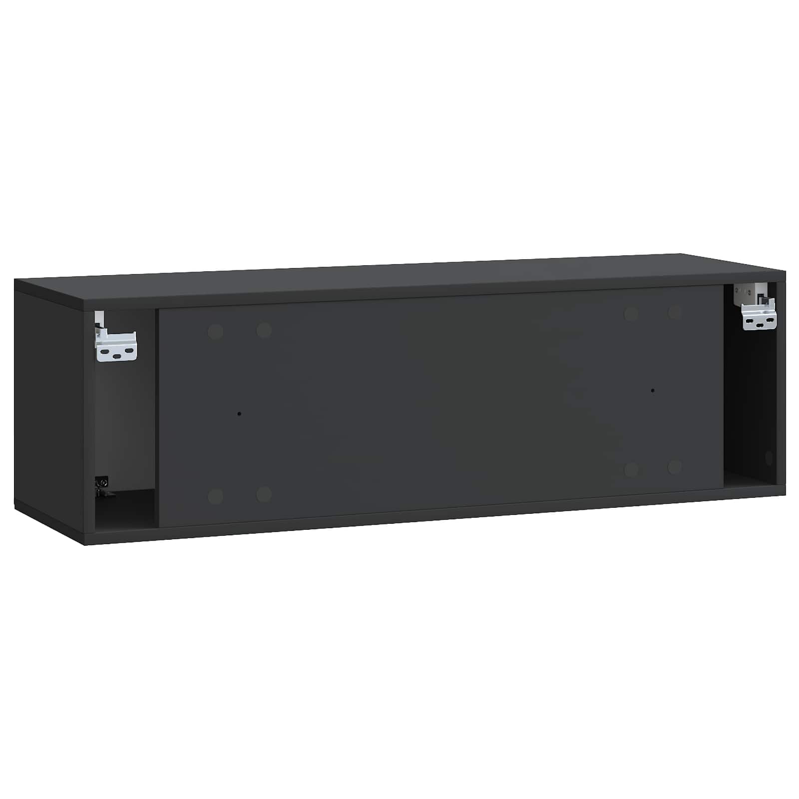 Sieninė TV spintelė Juoda 98 x 31 x 30 cm Apdirbta mediena
