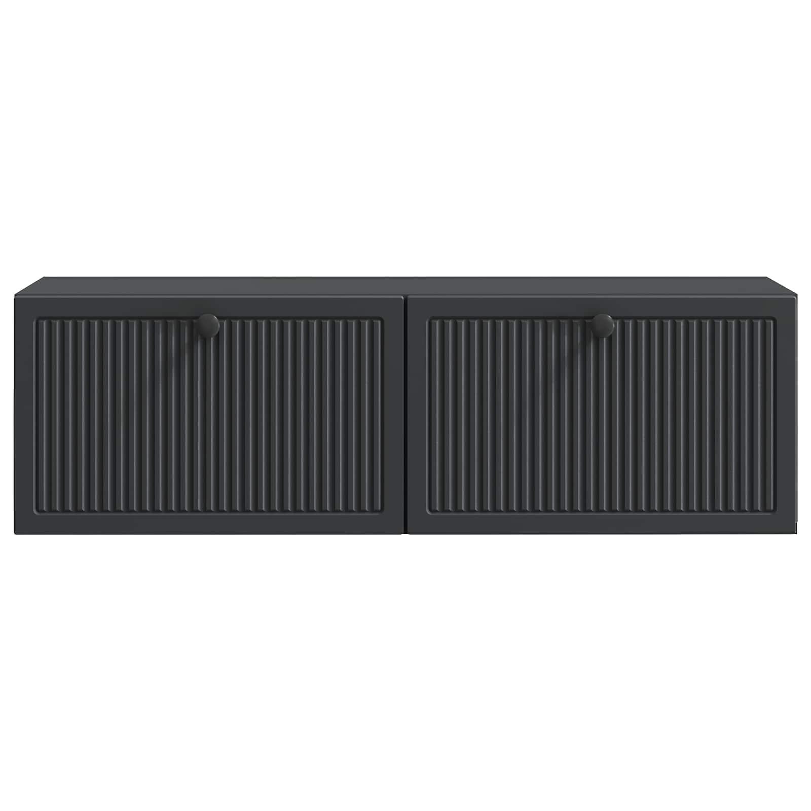 Sieninė TV spintelė Juoda 98 x 31 x 30 cm Apdirbta mediena