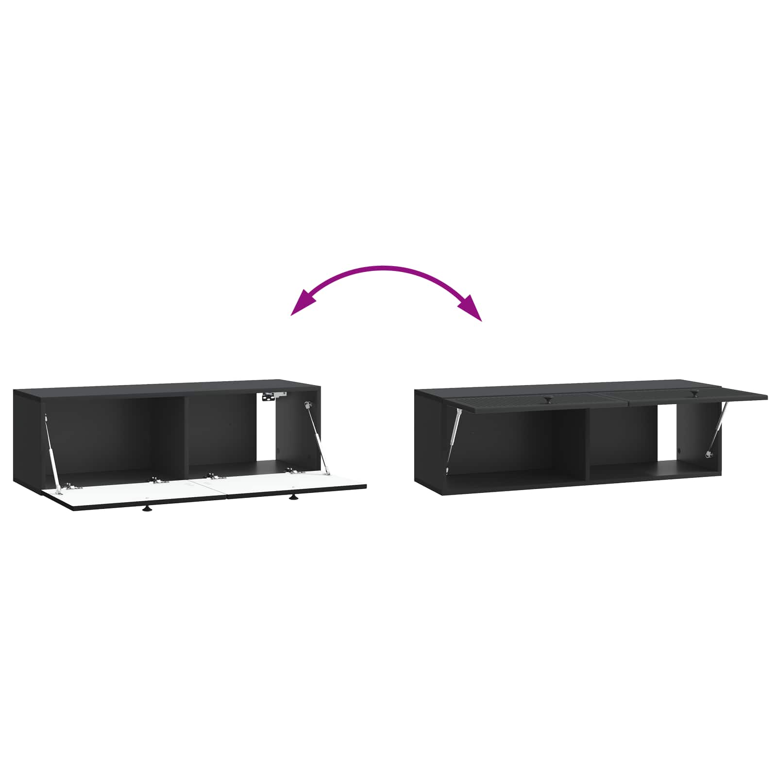 Sieninė TV spintelė Juoda 98 x 31 x 30 cm Apdirbta mediena