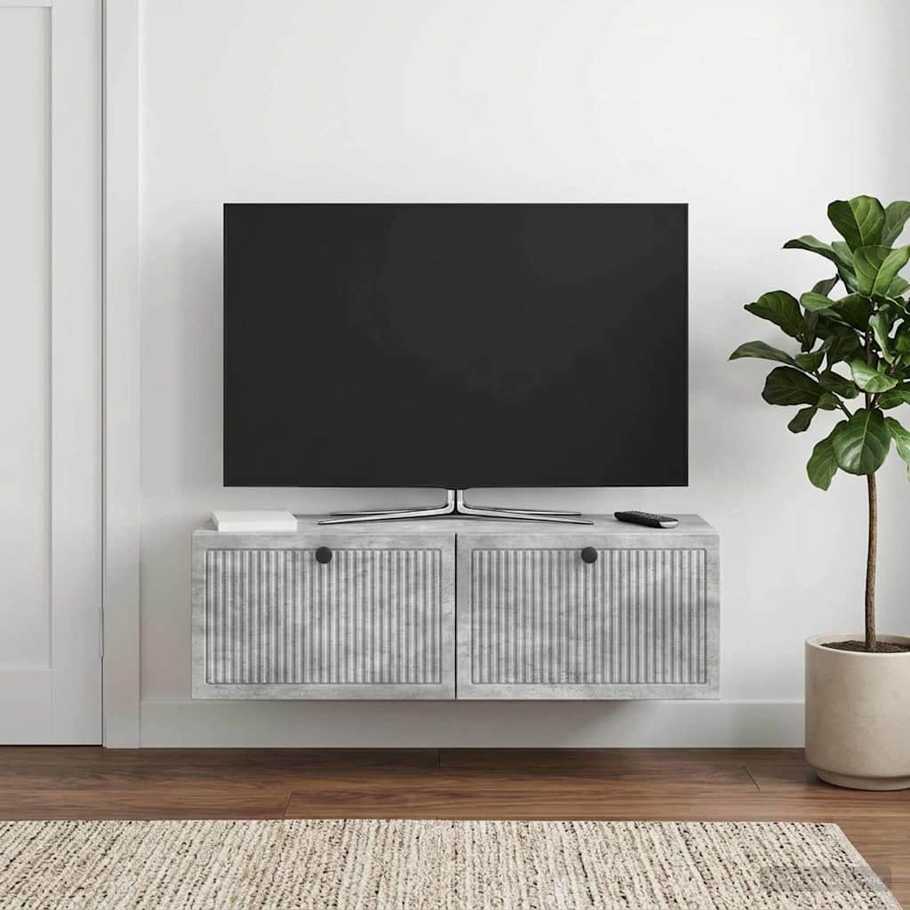 Sieninė TV spintelė Betono pilka 98 x 31 x 30 cm