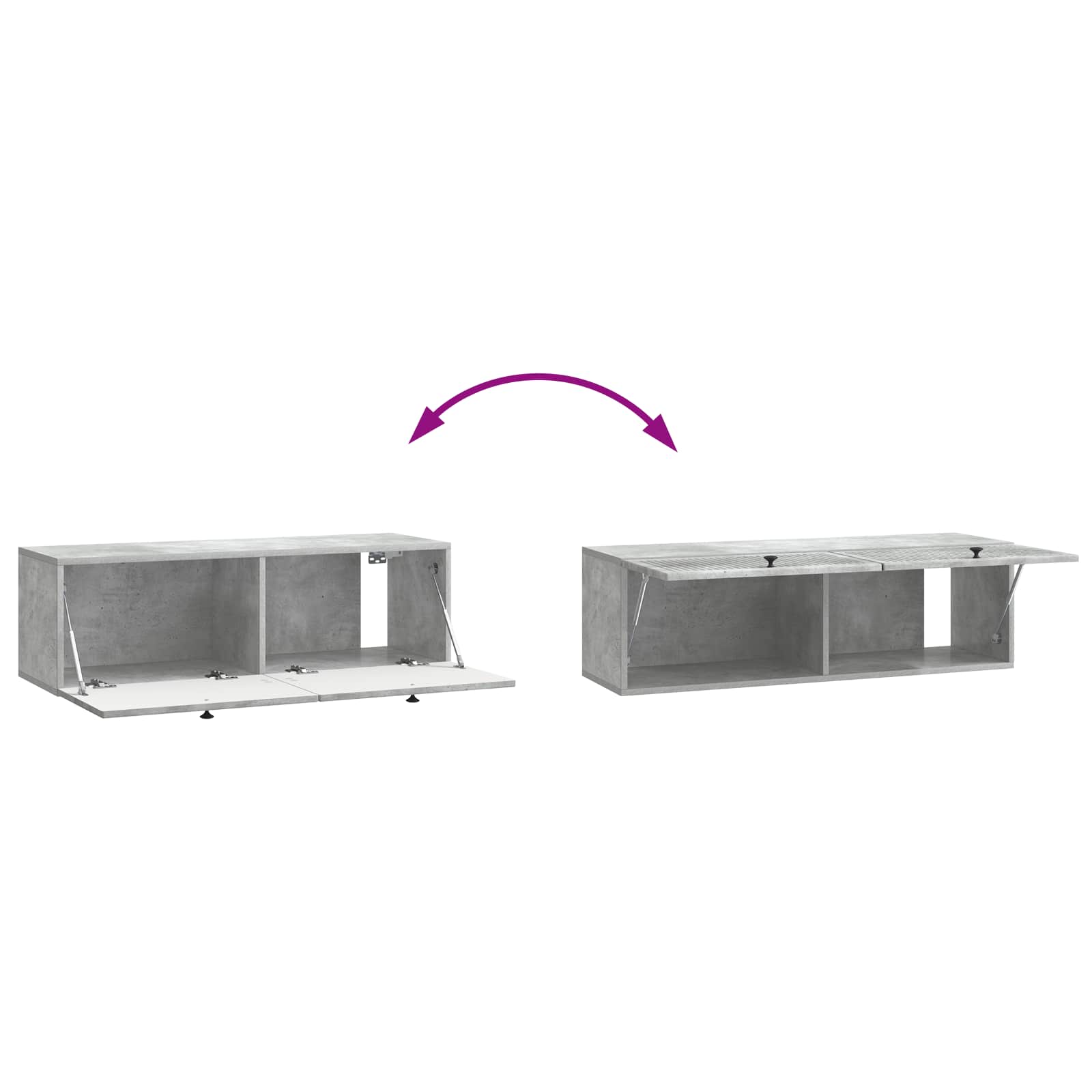 Sieninė TV spintelė Betono pilka 98 x 31 x 30 cm