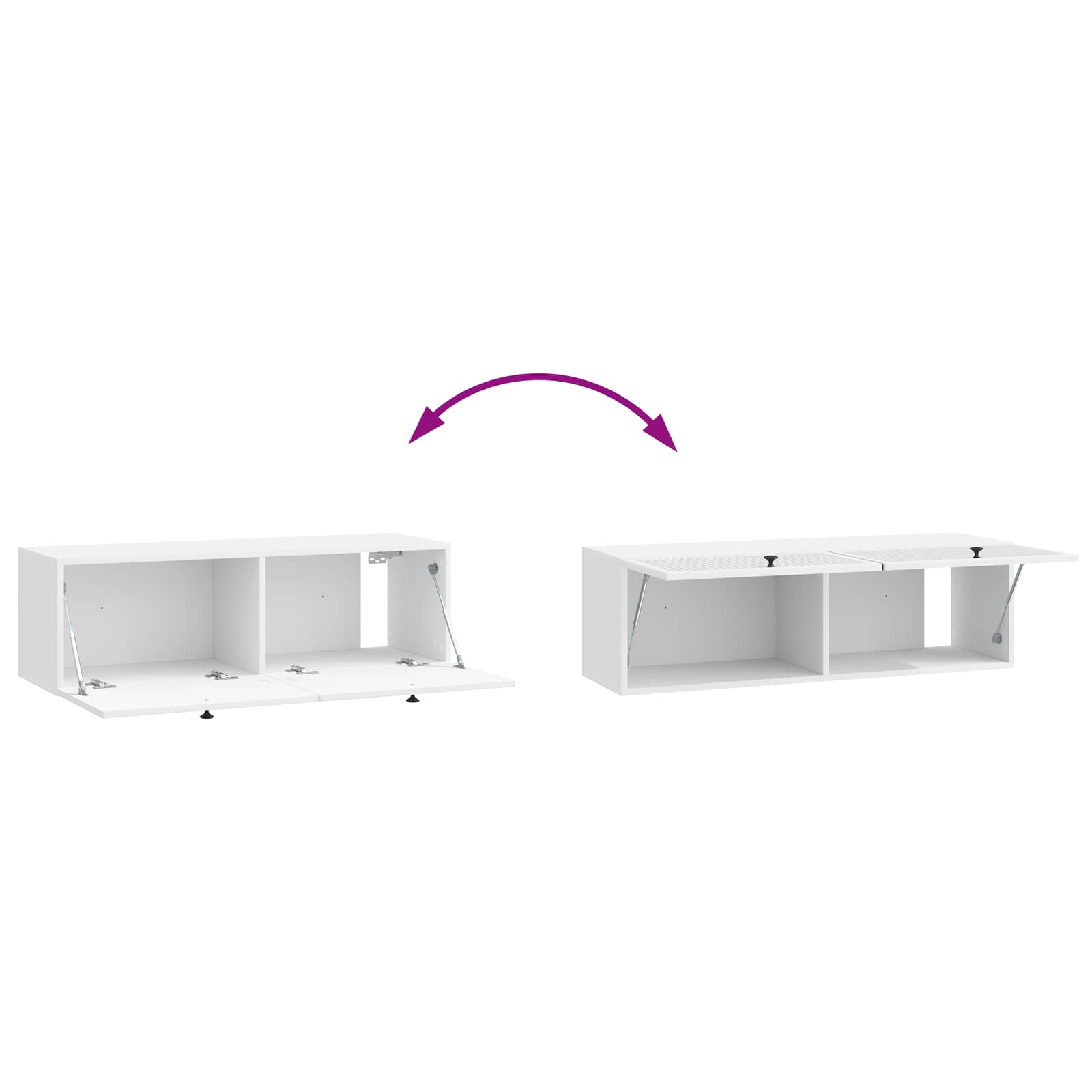Sieninė TV spintelė Itin blizgi balta 98 x 31 x 30 cm