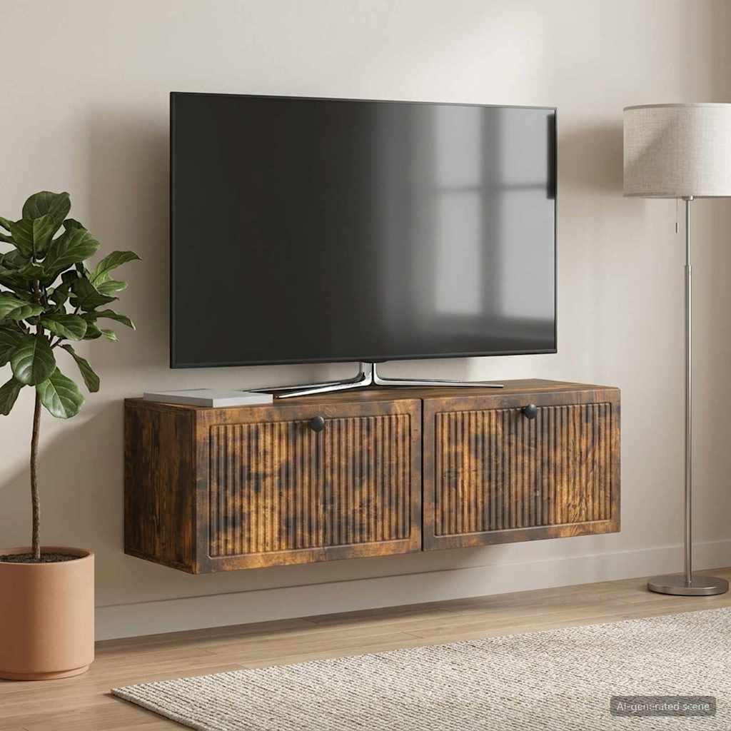Sienas TV skapītis dūmu krāsas ozols 98 x 31 x 30 cm