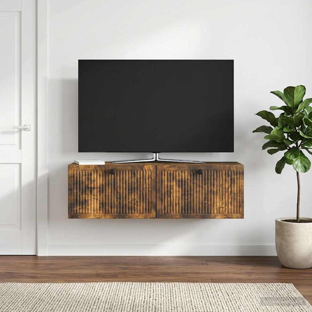 Sienas TV skapītis dūmu krāsas ozols 98 x 31 x 30 cm