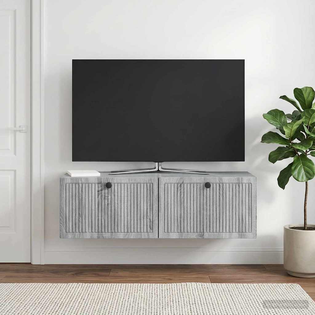 Sieninė TV spintelė Pilka sonoma ąžuolo 98 x 31 x 30 cm
