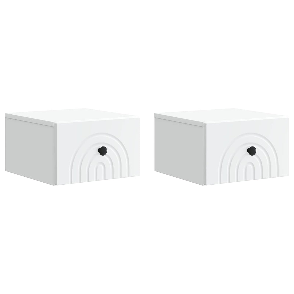 Sieninis naktinis staliukas 2 pcs Balta 33 x 34,5 x 20 cm