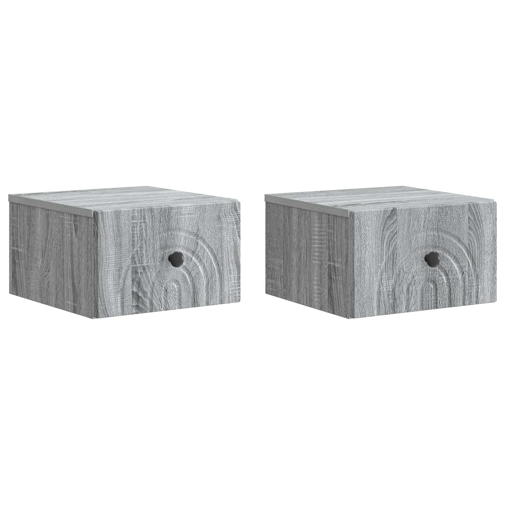 Sieninis naktinis staliukas 2 pcs Pilka sonoma ąžuolo