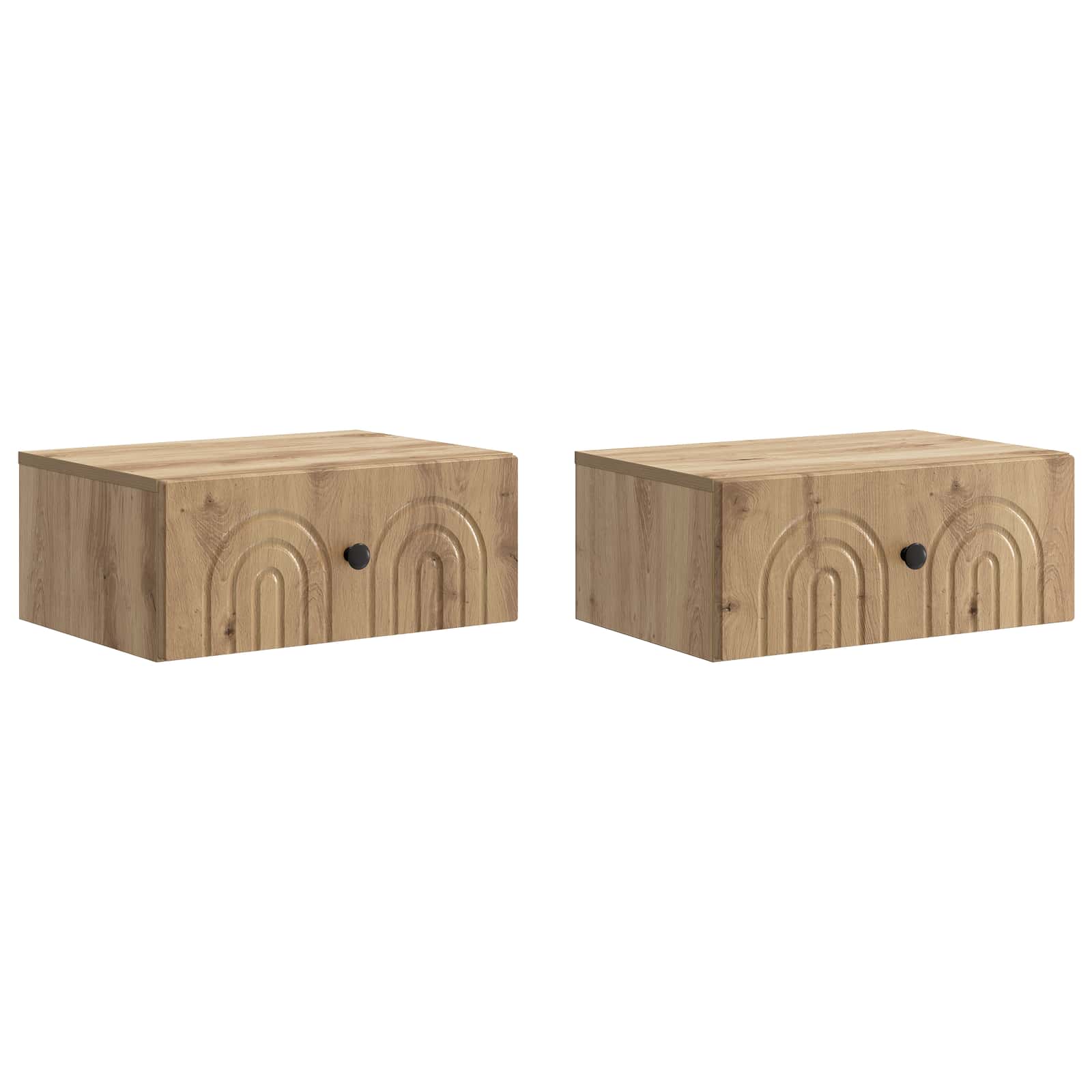 Sieninis naktinis staliukas su stalčių 2 pcs Artisano ąžuolo