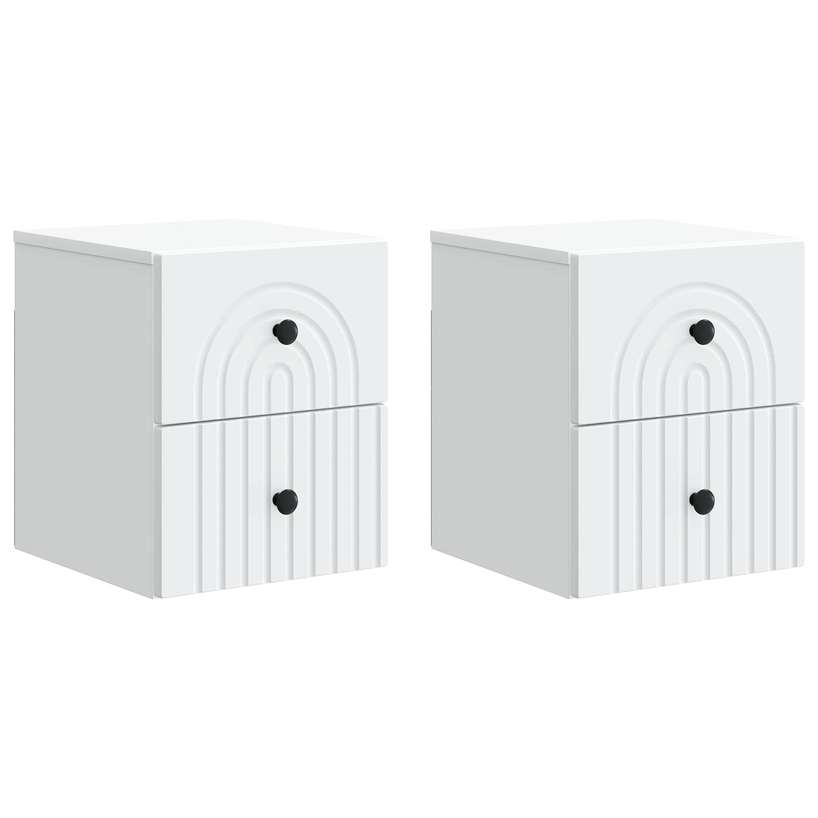 Sieninis naktinis staliukas 2 pcs Balta 33 x 34,5 x 40 cm