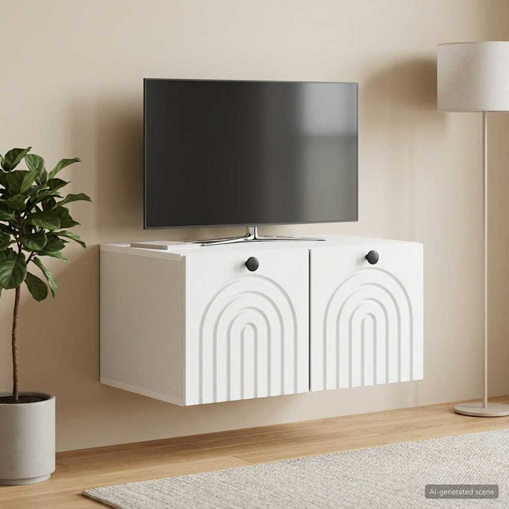 Sieninė TV spintelė Balta 59,5 x 41 x 30 cm Apdirbta mediena