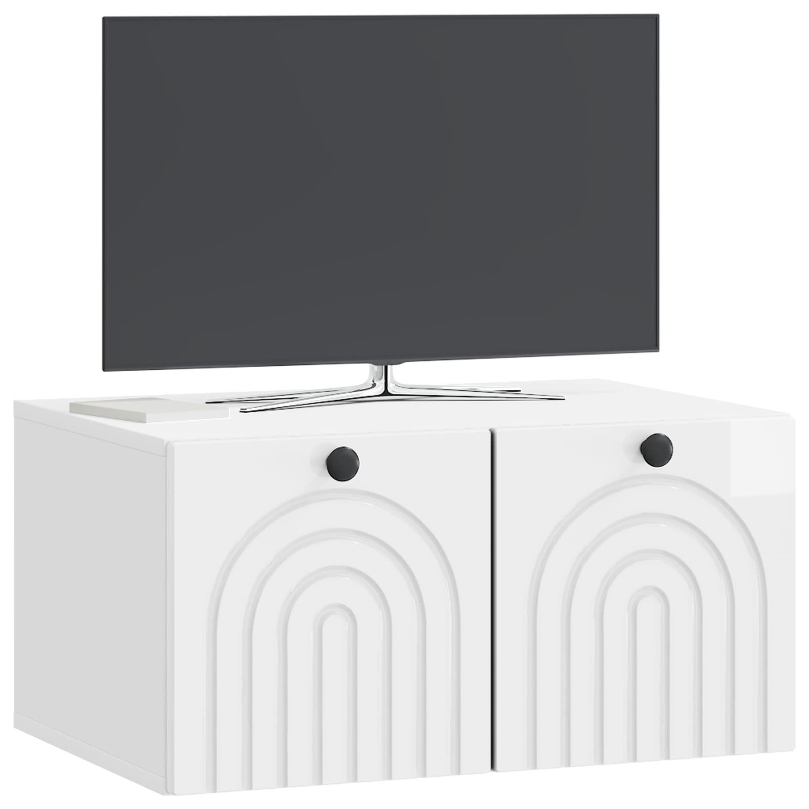 Sieninė TV spintelė Itin blizgi balta 59,5 x 41 x 30 cm