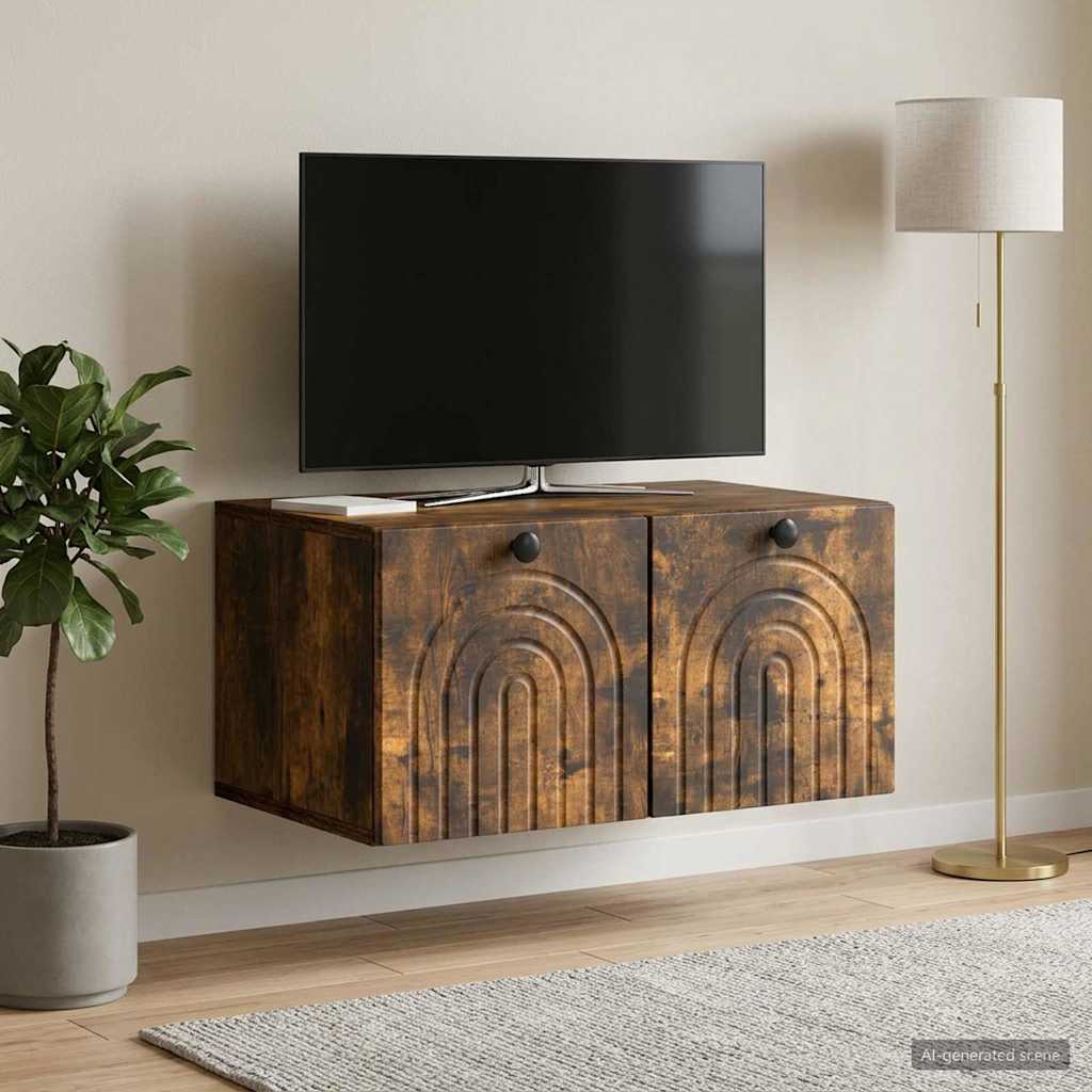 Sieninė TV spintelė Dūminio ąžuolo 59,5 x 41 x 30 cm