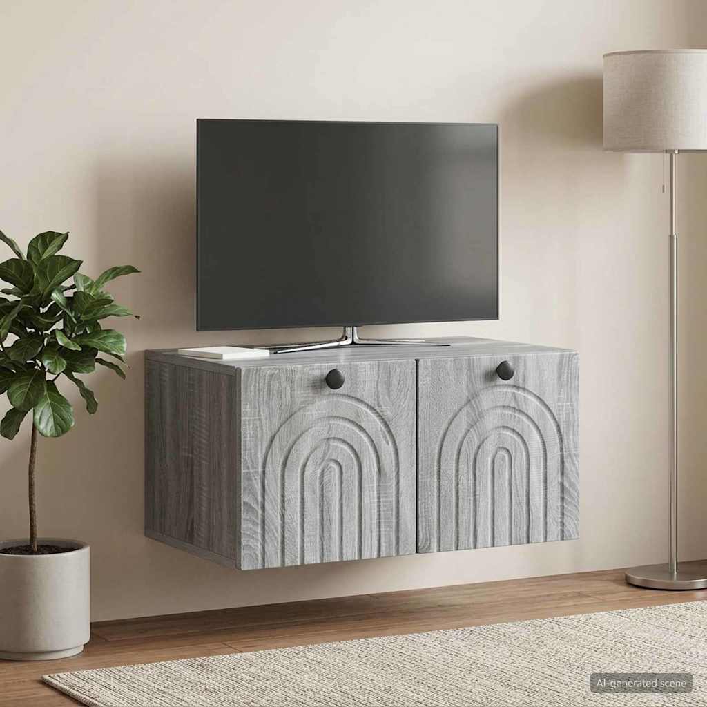 Sieninė TV spintelė Pilka sonoma ąžuolo 59,5 x 41 x 30 cm