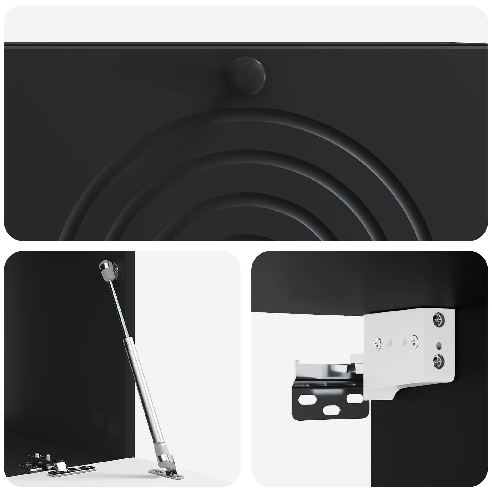 Sieninė TV spintelė Juoda 78,5 x 41 x 30 cm Apdirbta mediena