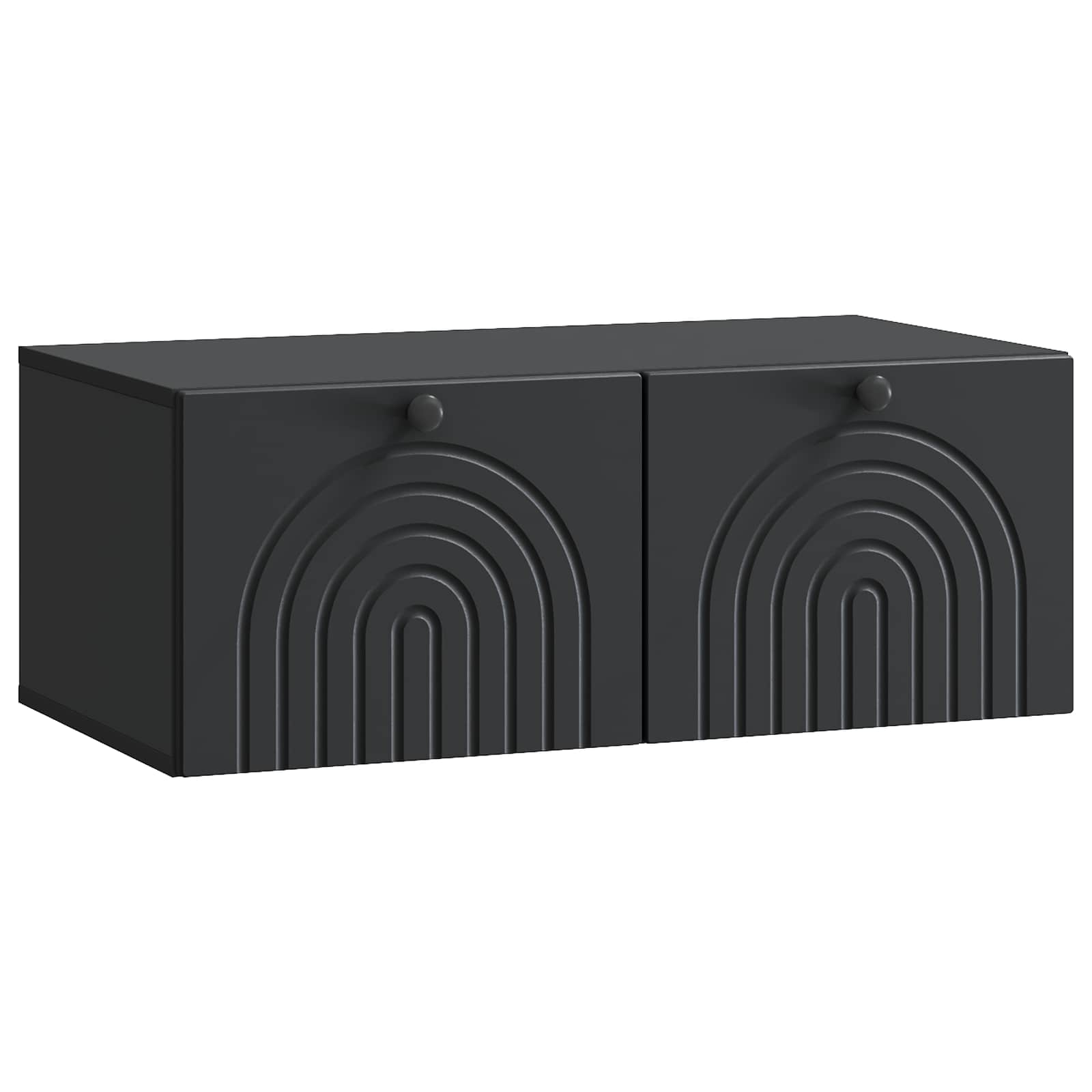Sieninė TV spintelė Juoda 78,5 x 41 x 30 cm Apdirbta mediena
