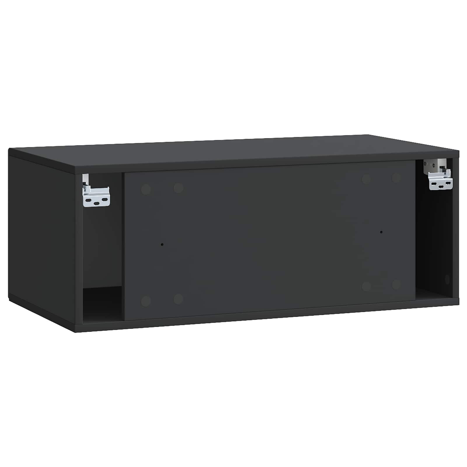 Sieninė TV spintelė Juoda 78,5 x 41 x 30 cm Apdirbta mediena