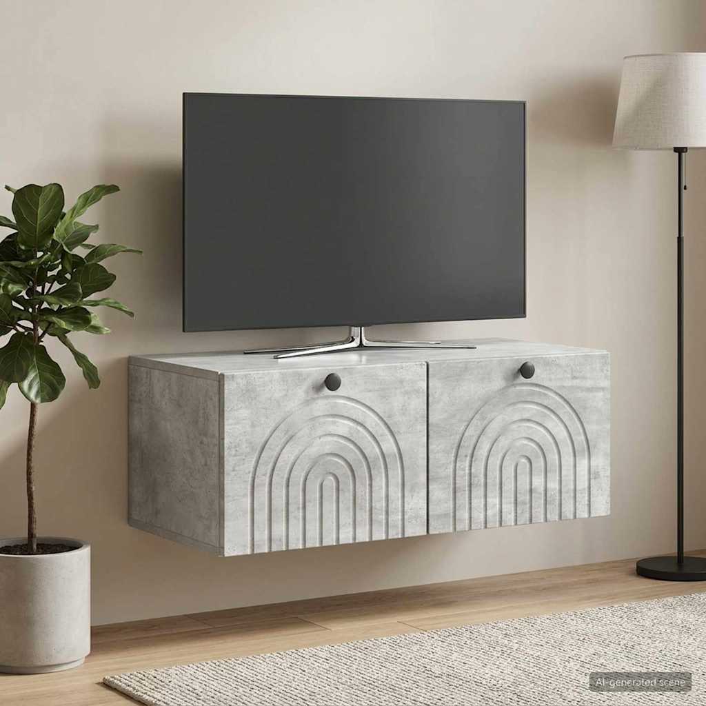 Sieninė TV spintelė Betono pilka 78,5 x 41 x 30 cm