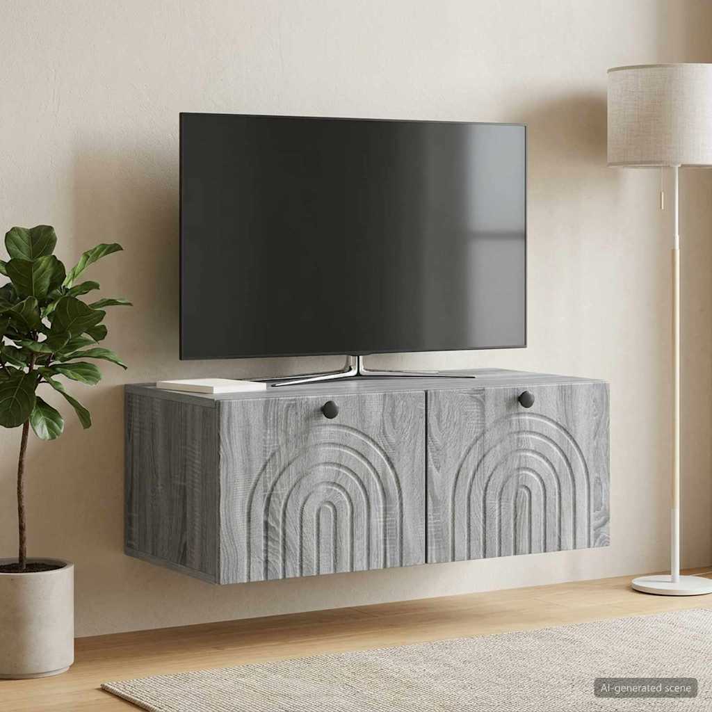 Sieninė TV spintelė Pilka sonoma ąžuolo 78,5 x 41 x 30 cm