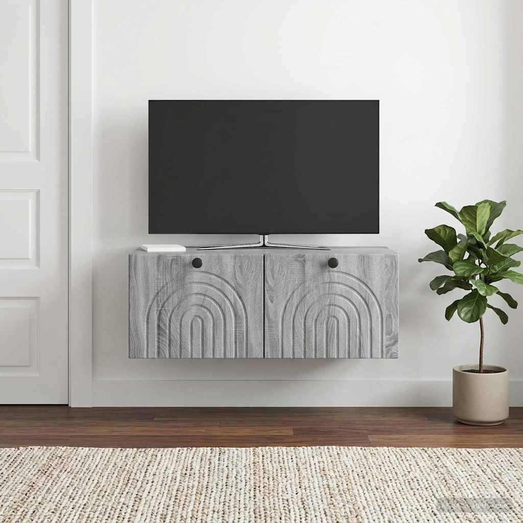 Sieninė TV spintelė Pilka sonoma ąžuolo 78,5 x 41 x 30 cm