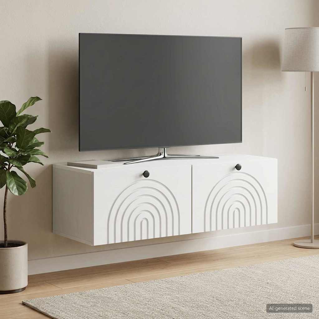 Sieninė TV spintelė Balta 99 x 41 x 30 cm Apdirbta mediena