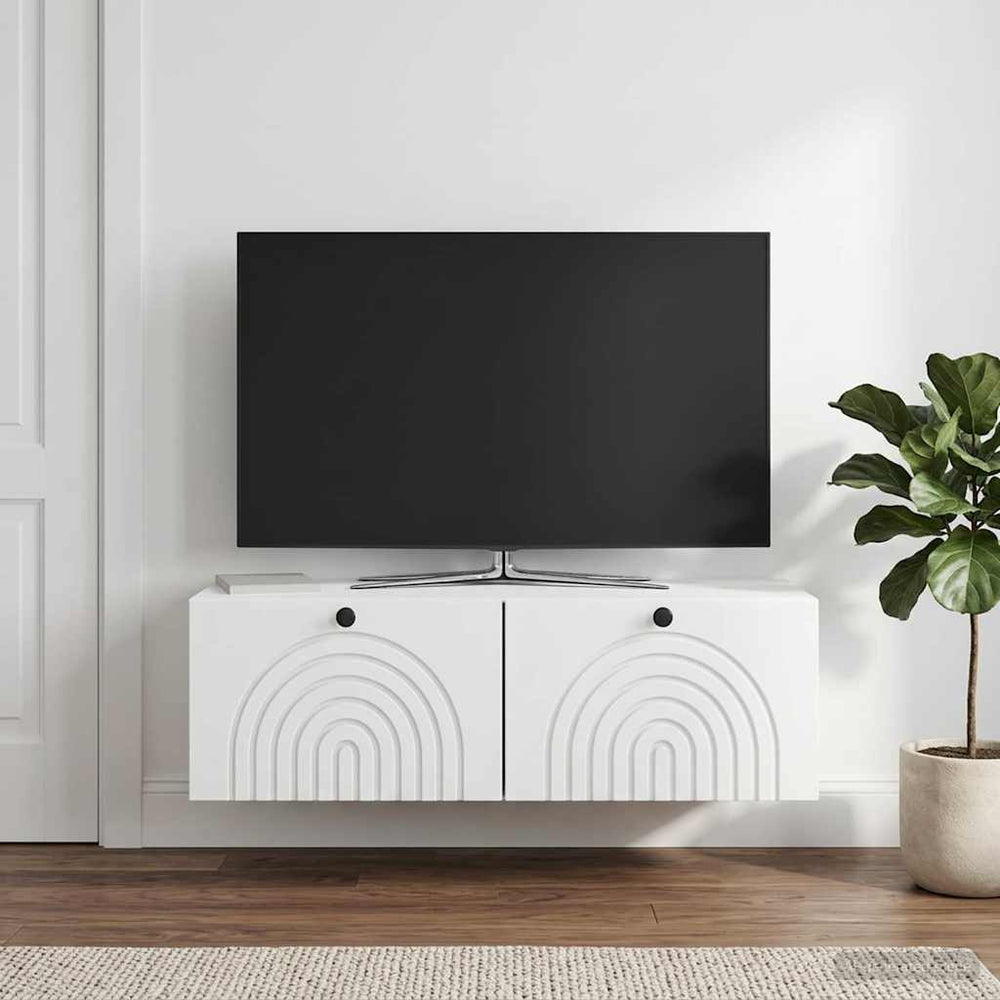Sieninė TV spintelė Balta 99 x 41 x 30 cm Apdirbta mediena