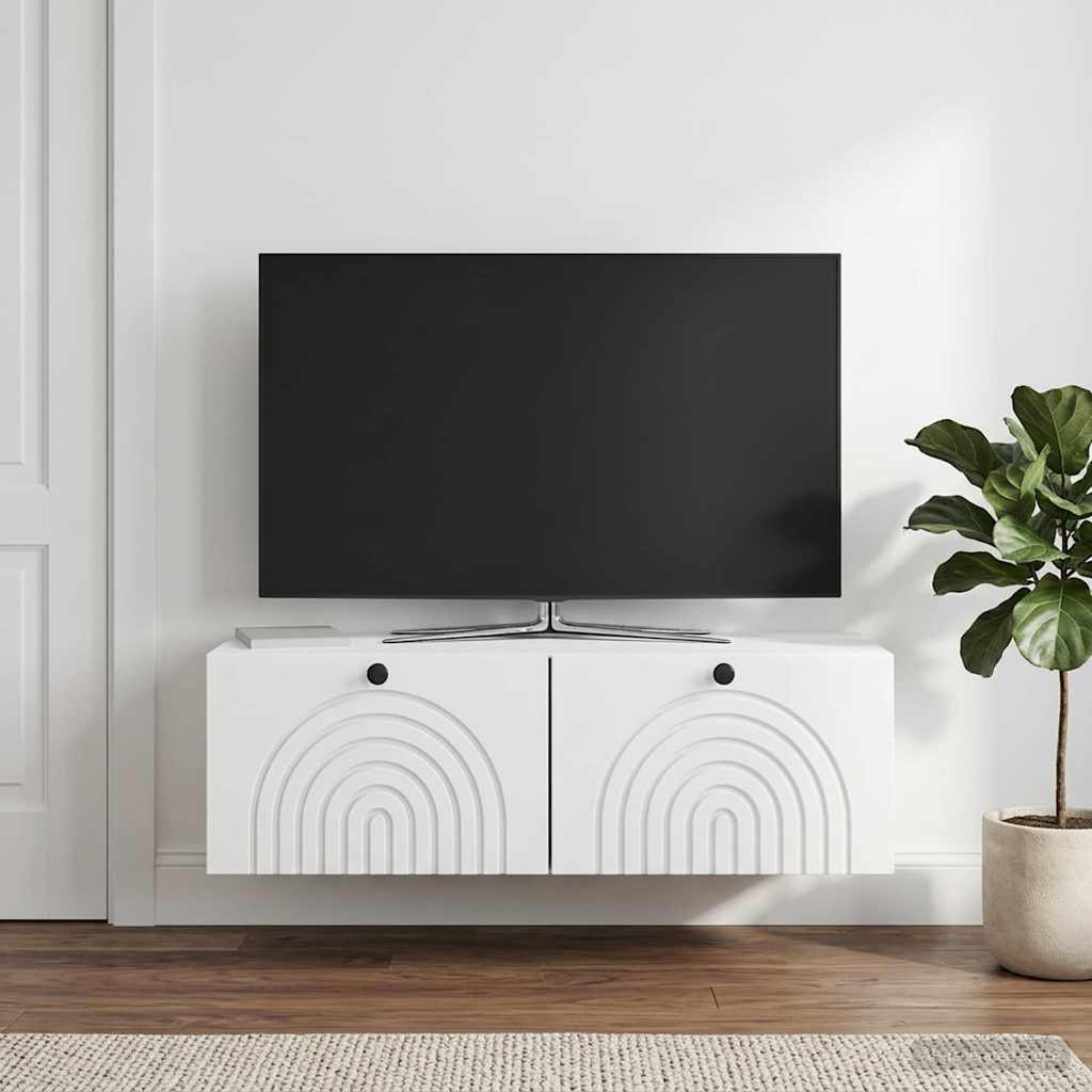 Sieninė TV spintelė Balta 99 x 41 x 30 cm Apdirbta mediena