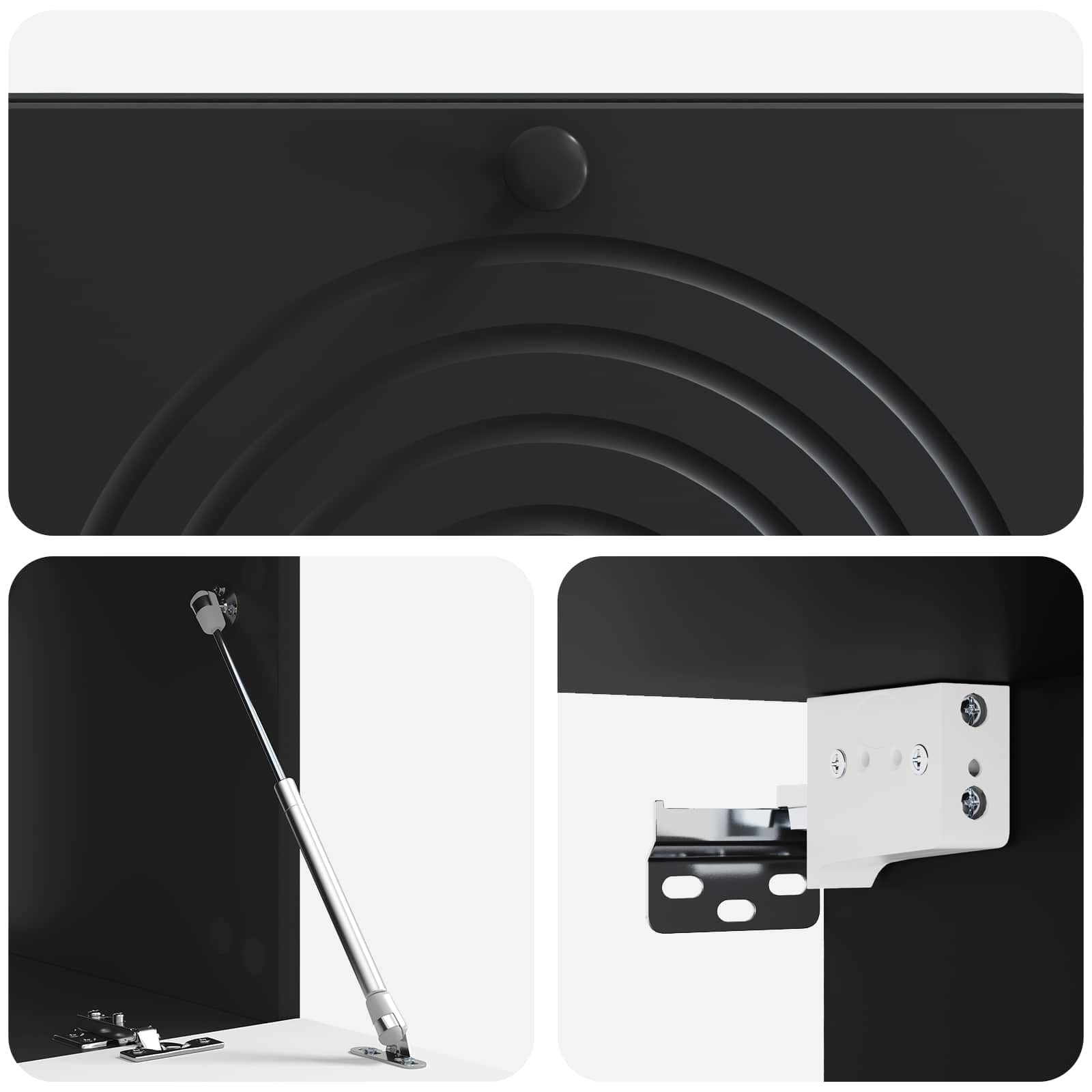 Sieninė TV spintelė Juoda 99 x 41 x 30 cm Apdirbta mediena