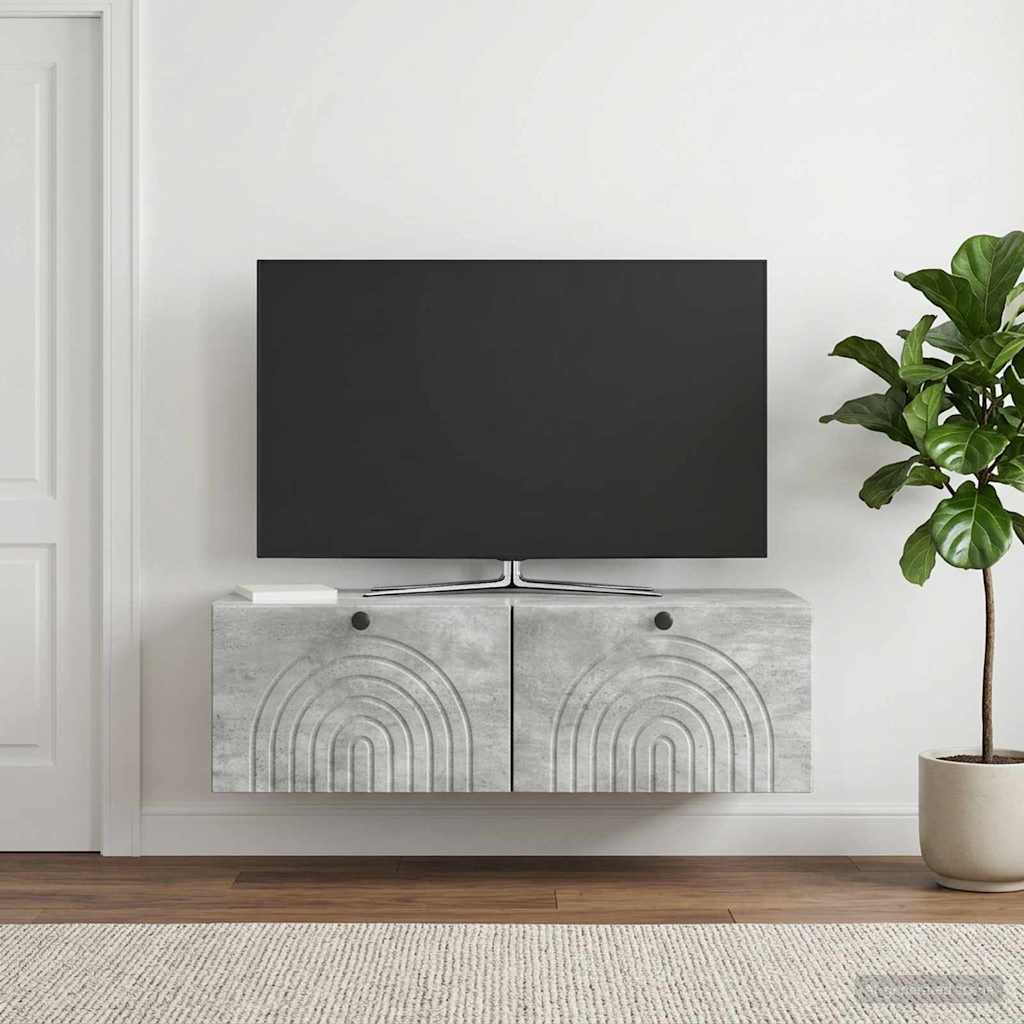 Sieninė TV spintelė Betono pilka 99 x 41 x 30 cm