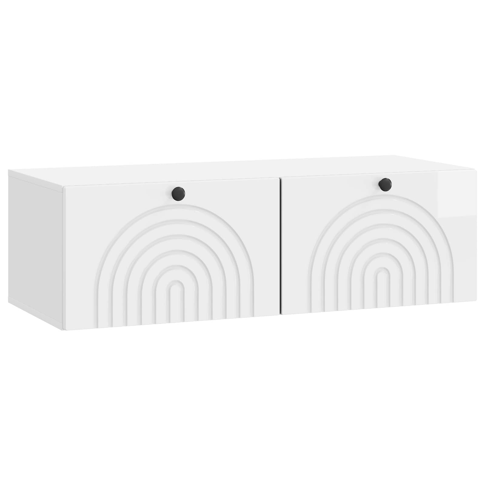 Sieninė TV spintelė Itin blizgi balta 98 x 41 x 30 cm