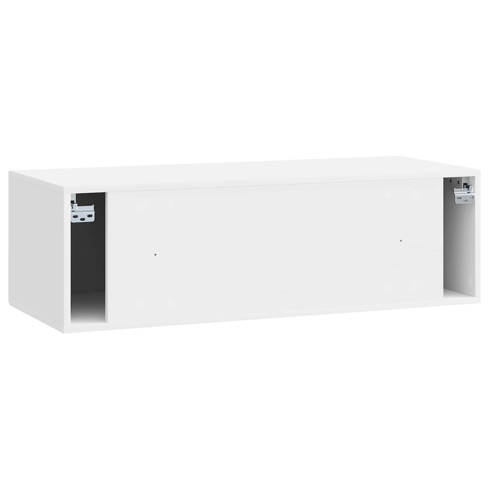 Sieninė TV spintelė Itin blizgi balta 98 x 41 x 30 cm