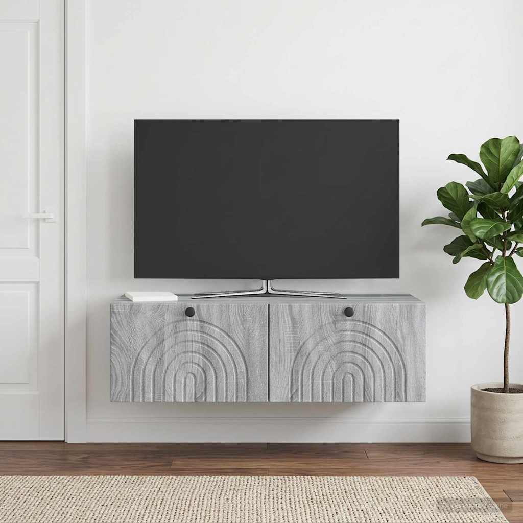 Sieninė TV spintelė Pilka sonoma ąžuolo 99 x 41 x 30 cm