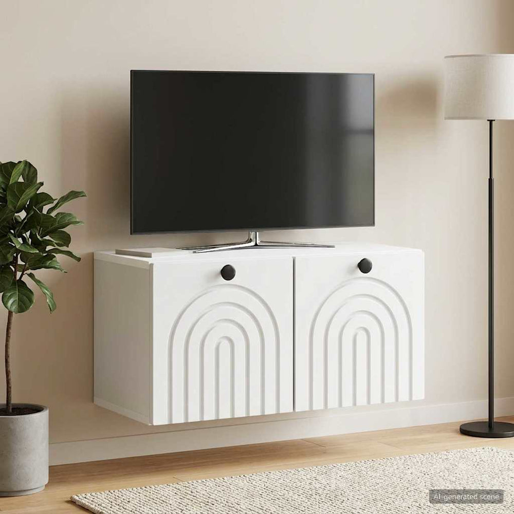 Sieninė TV spintelė Balta 59,5 x 31 x 30 cm Apdirbta mediena