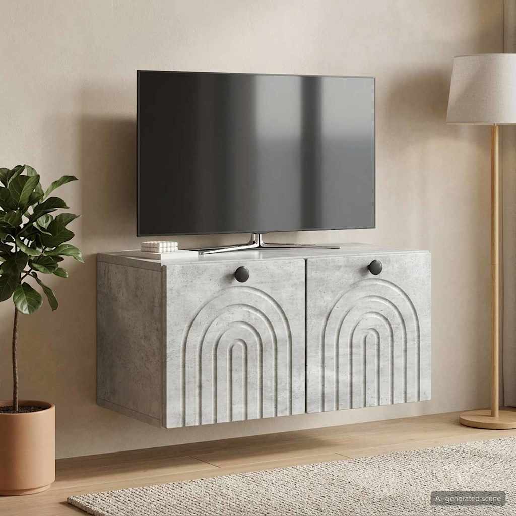 Sieninė TV spintelė Betono pilka 59,5 x 31 x 30 cm