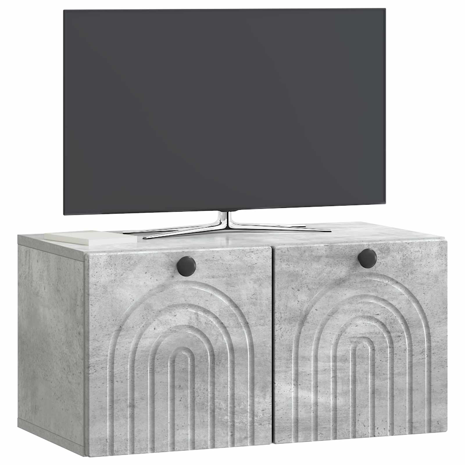 Pie sienas stiprināms TV skapītis, betona pelēks, 59,5 x 31 x 30 cm
