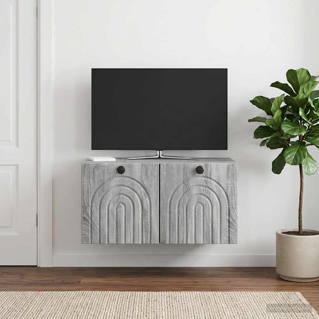 Sieninė TV spintelė Pilka sonoma ąžuolo 59,5 x 31 x 30 cm