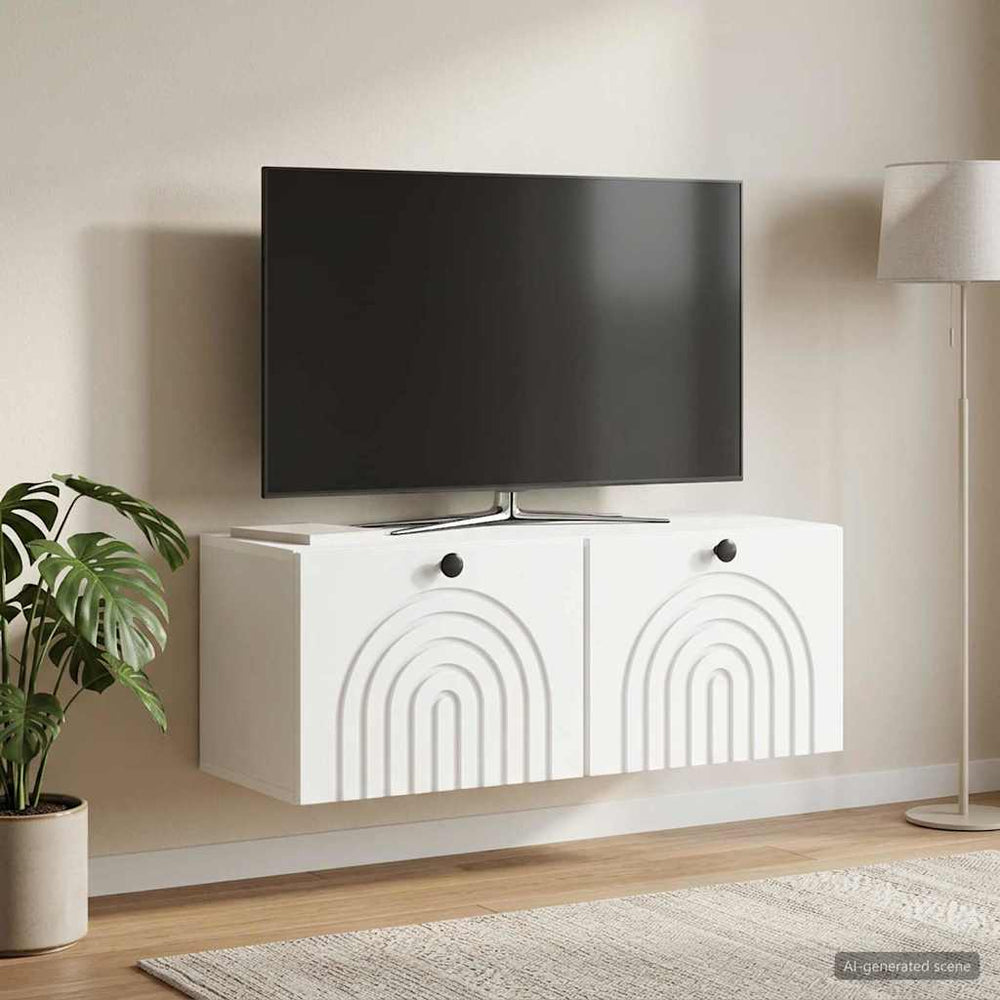 Sieninė TV spintelė Balta 78,5 x 31 x 30 cm Apdirbta mediena
