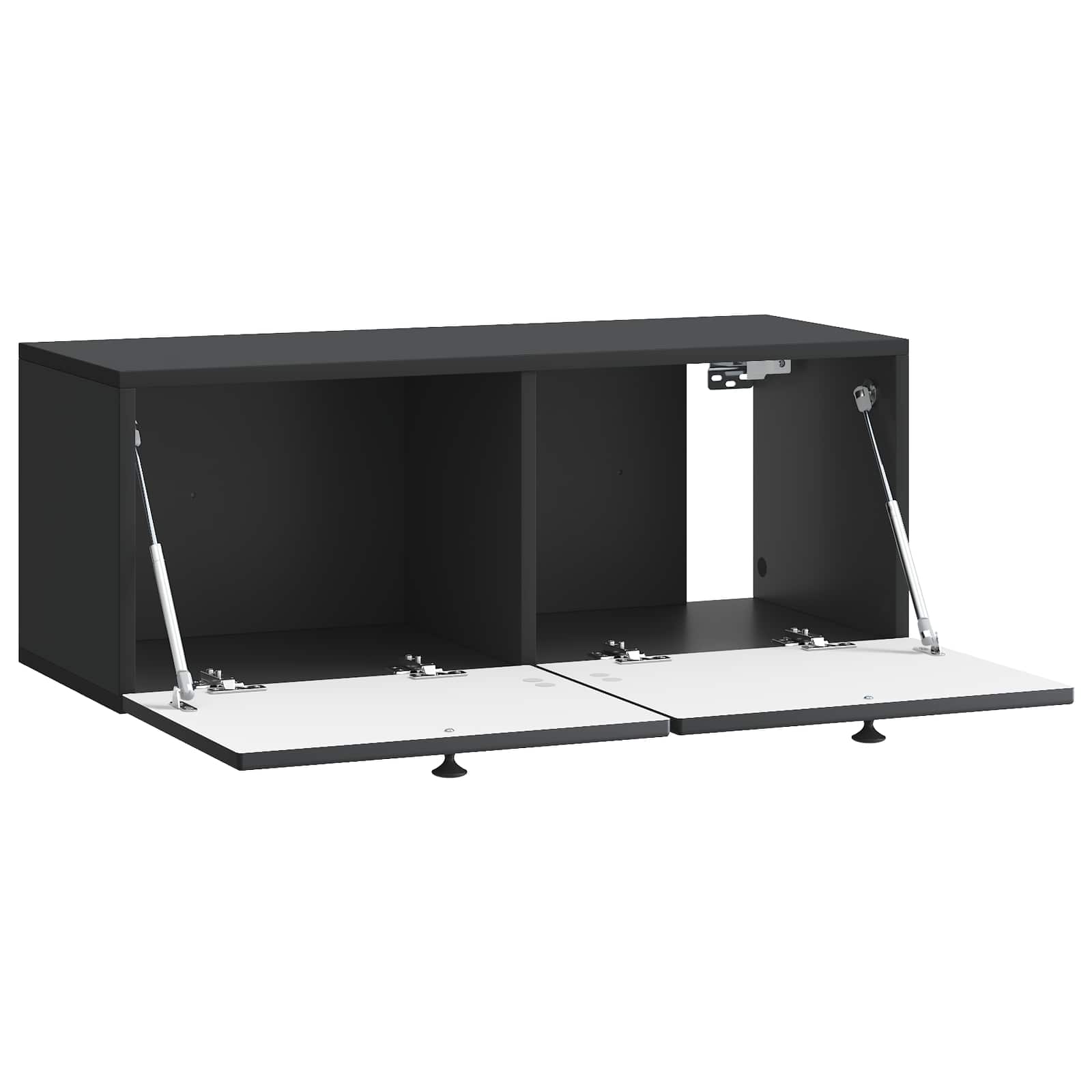 Sieninė TV spintelė Juoda 78,5 x 31 x 30 cm Apdirbta mediena