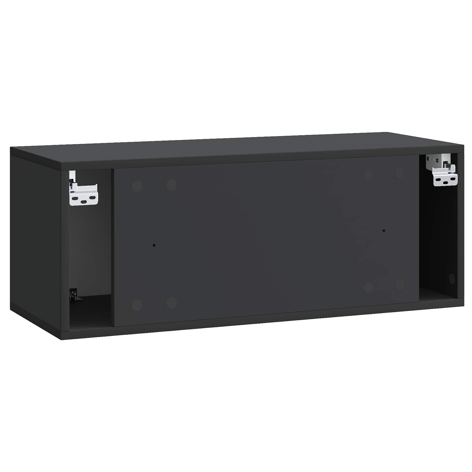 Sieninė TV spintelė Juoda 78,5 x 31 x 30 cm Apdirbta mediena