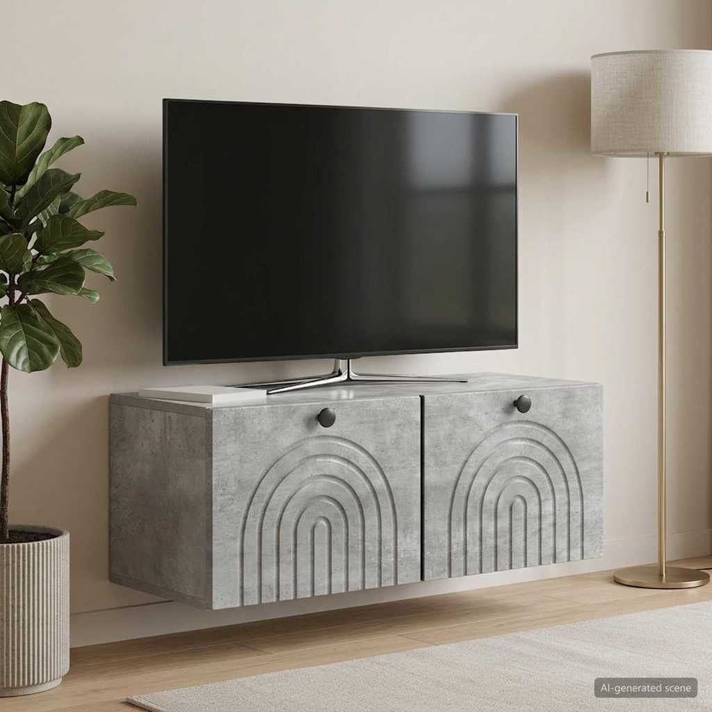 Sieninė TV spintelė Betono pilka 78,5 x 31 x 30 cm