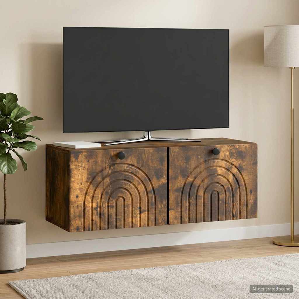 Sieninė TV spintelė Dūminio ąžuolo 78,5 x 31 x 30 cm