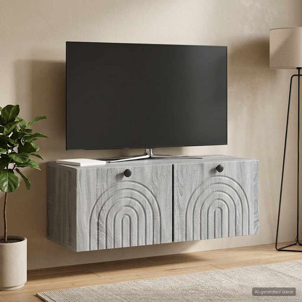 Sieninė TV spintelė Pilka sonoma ąžuolo 78,5 x 31 x 30 cm