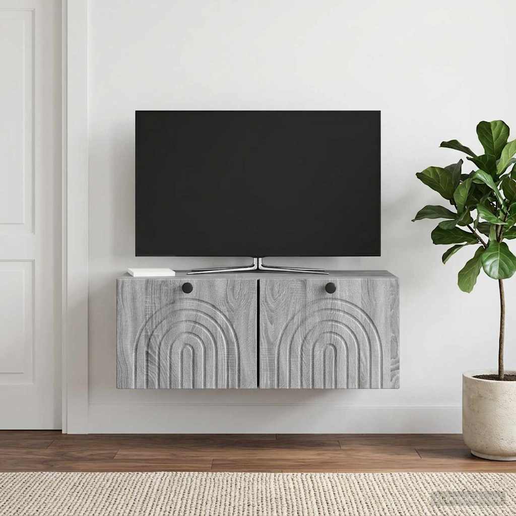 Sieninė TV spintelė Pilka sonoma ąžuolo 78,5 x 31 x 30 cm